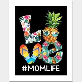 Love Summer Mom Life Pineapple Flip Flop Posters and Art